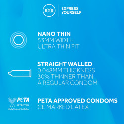 EXS Préservatifs fins Nano Thin 53mm x12